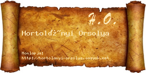 Hortolányi Orsolya névjegykártya